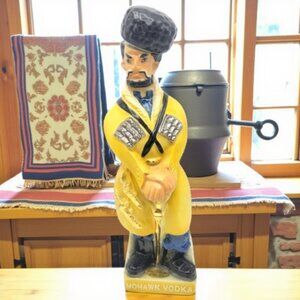 Vintage Mohawk Vodka Russian Cossack Collectible Bottle Queen Margaret Porcelain